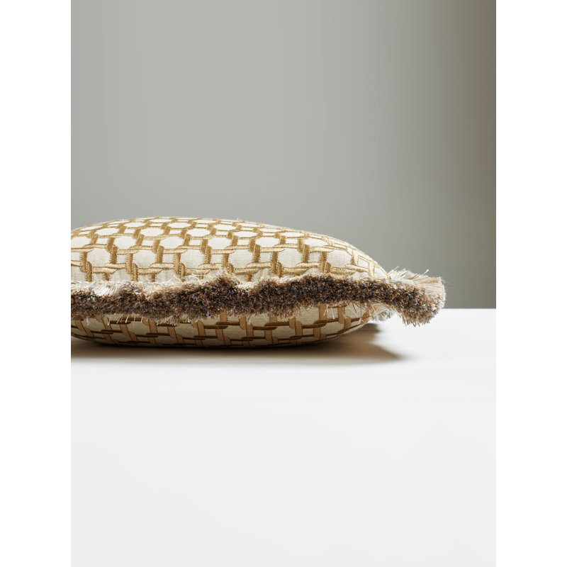 Modern Luxury Embroidered Feather Throw Pillow