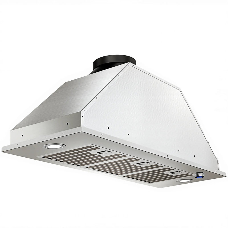 36 in. 900 CFM Convertible Insert Range Hood in Stainless Steel with 4-Speed Knob Control and LED , 36