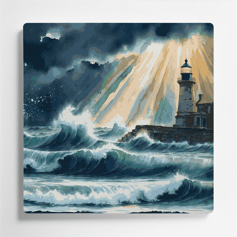 Art mural gris nautique moderne côtières, H 12 po x l 12 po