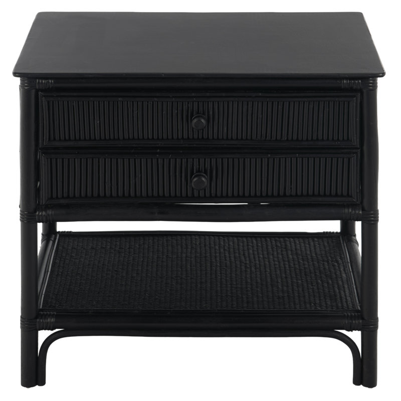 Table de chevet 2 tiroirs Delbert, Black
