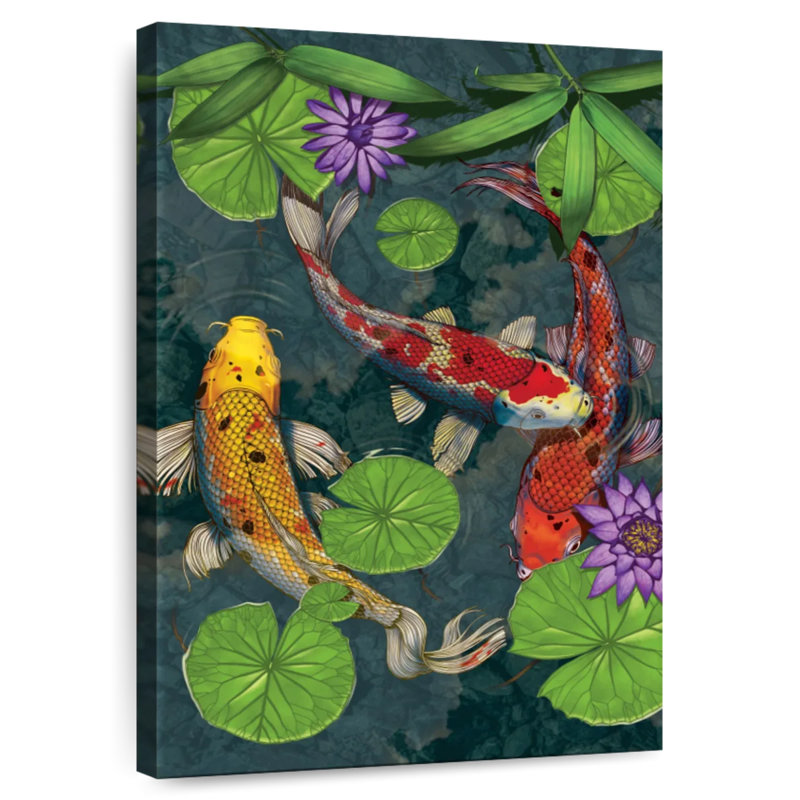 Brampt Koi Fish Swimming, 12" H x 8" W