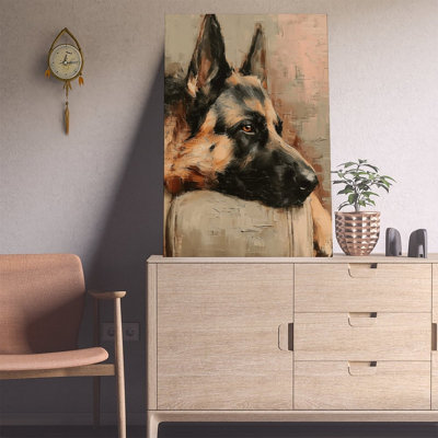 Canvas Wall Art German Shepherd Dog Oil Painting Wall Art Decor Vintage Poster Print Home Decor