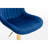Of 2 Navy Bar Stools. Footrest & Base, Height Adjustable. Velvet + Golden Leg, Mechanical Lifting, Swivel, 23.22 In Package Depth Adjustable Base. Foam Filled