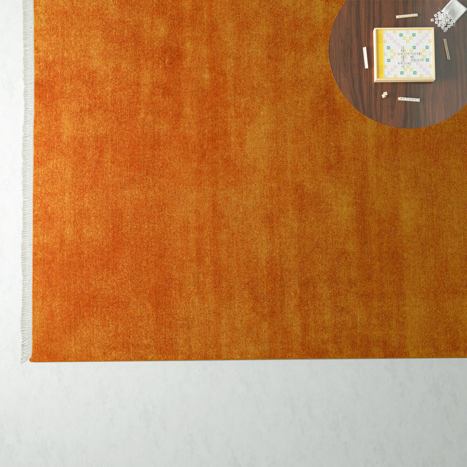 Clio Handmade Wool Burnt Orange Rug, Rectangle 8' x 10'
