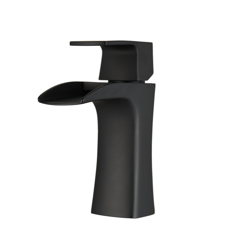 Single-Hole Single-handle Bathroom Faucet with Drain Assembly, Matte Black