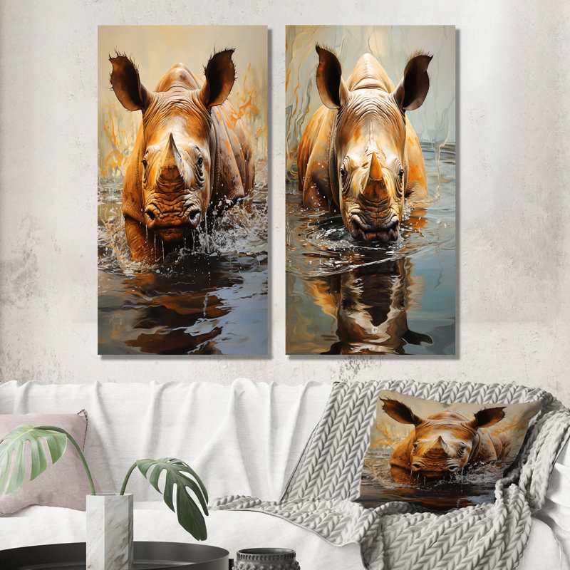 Ensemble de salon rhinocéros Rhino, H 28 po x l 25 po, Toile tendue