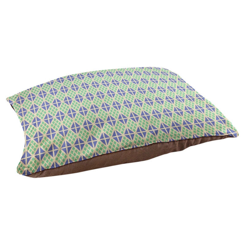 Coussin diamants Byrge, Grand (l 42,5 po x P 32,5 po x H 14 po), Vert, bleu, crème