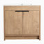 Meuble-lavabo sur pied 36 po avec lavabo en céramique blanche et 2 portes d'armoire à fermeture en douceur ((KD-PACKING), LPB02436IMO-F-BL9090B