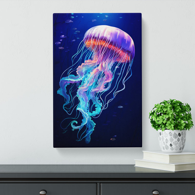 JellyFish Orphism Art - Wrapped Canvas, 60cm H x 40cm W x 3cm D