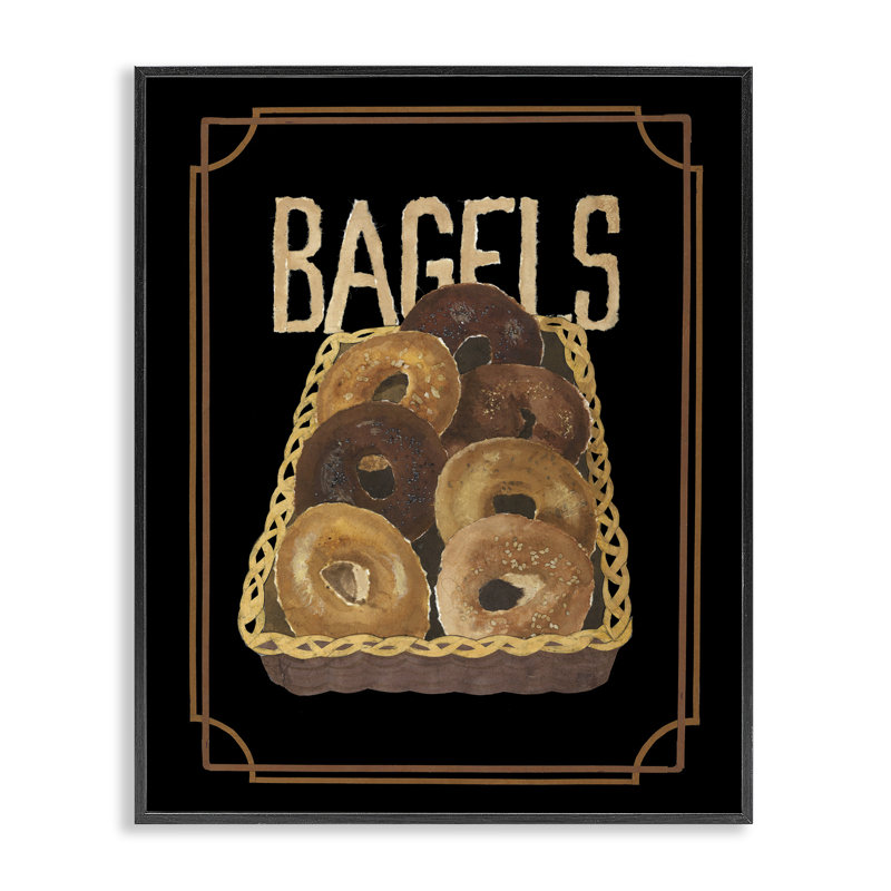 Panier de bagels par Nancy Overton, Giclée encadrée noir minuit, H 20 po x l 16 po