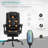 FlowLuxe Vibrating Massage High Back Office Chair, Deep Black Faux Leather, Reclining with Footrest for Home Office-473569173