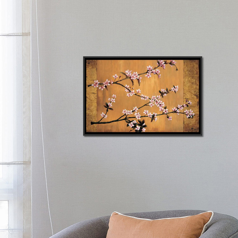 «Cherry Blossoms» par Erin Lange, reproduction sur toile tendue sur châssis, H 18 po x l 26 po x P 1,5 po, Pas de tapis