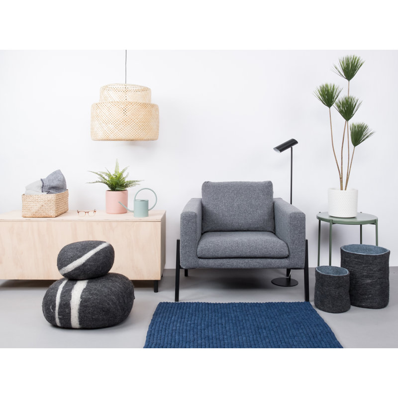 Solid Colour Wool Hand Woven Area Rug, Rectangle 120 x 170cm