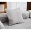 Option courbée grise à 4 places - tissu bouclé, style de salon moderne, pour un espace confortable