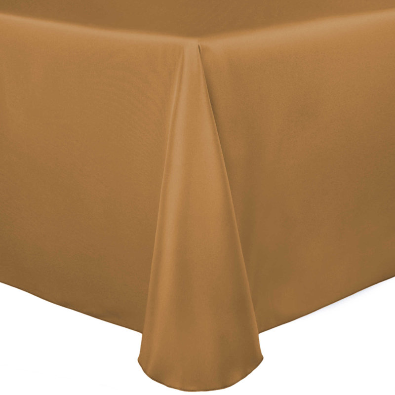 Ultimate Textile Rectangular Tablecloth, Antique Gold, 120" x 90", 5