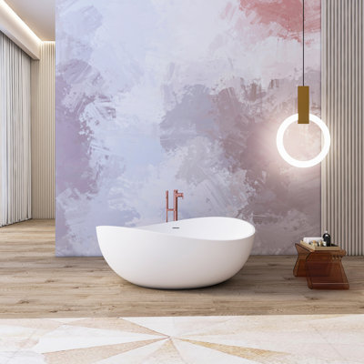 Baignoire de trempage autoportante à surface solide pour salle de bain