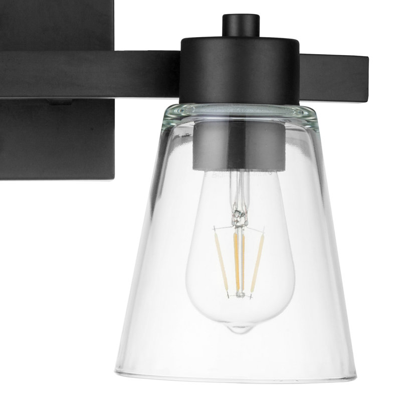 Fairendale Vanity Light, Matte Black, Clear