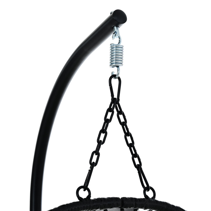 Chaise suspendue avec support, Noir, Gris