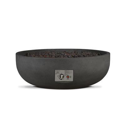 Carson Round Concrete Propane/Natural Gas Fire Pit in Carbon by Jensen Co.