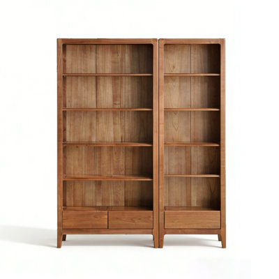 Ash Wood Bookshelf with Drawers