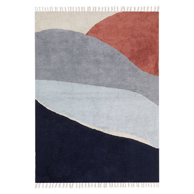 Roper Rectangle 140 cm x 200 cm Abstract Cotton Hand Tufted Area Rug