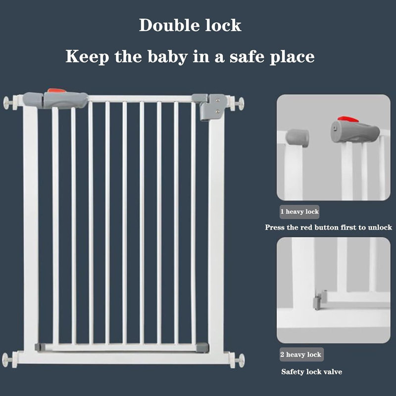 Barrière de sécurité à fermeture automatique avec double verrouillage pour la protection des enfants, 41"