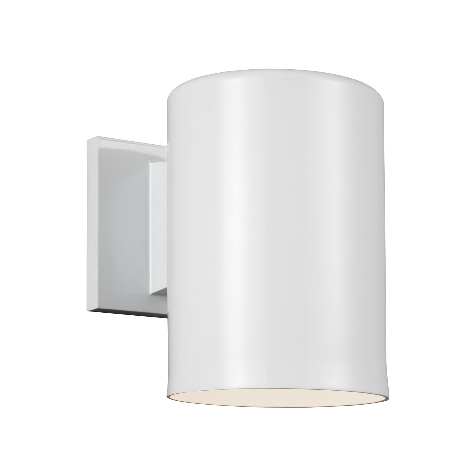 Outdoor Bullets 1 - Bulb Integrated LED Outdoor Armed Sconce, 9" H x 6" W x 6" D, White
