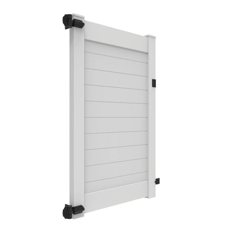 Clôture horizontale en vinyle blanc, H 72,25 po x l 46 po x P 5 po
