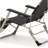 Black Adjustable Waterproof Folding Outdoor Lounge Chair With Pillows-117246456