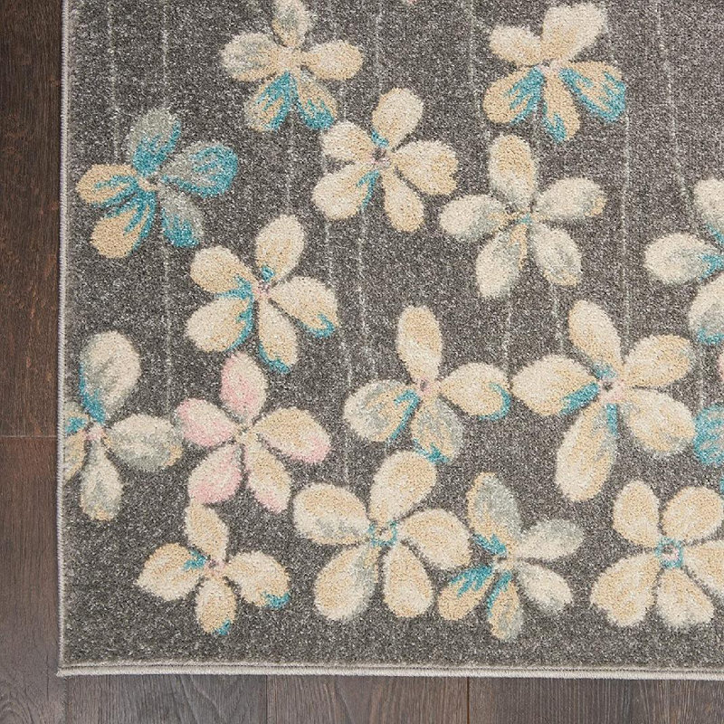 Zaizi Floral Indoor Rug, Rectangle 4' x 6'