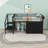 9 Drawers Twin Low Loft Bed with Storage Staircase and Built-In Lighting-1890801896