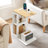 C-shaped End Table Set with Charging Station