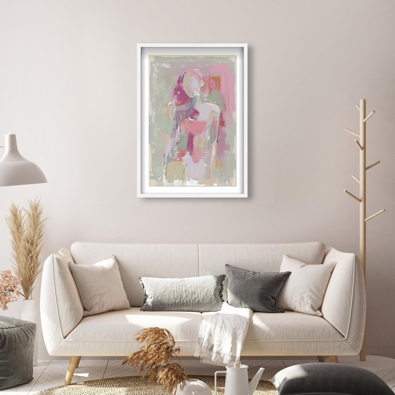 Oliver Gal Simple Figure Abstract - Luxury Shadowbox Framed Wall Art, 31.5" H x 21.5" W, White