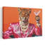 Party Leopard Surreal Contemporary Cat Animal Wall Art Print 1 Piece Wrapped Canvas Wall Art-222870351