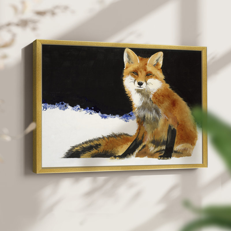 Fox -Framed Print - Restickable, 8" H x 10" W, Gold