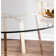Beres Round Glass Top Metal Base Dining Table