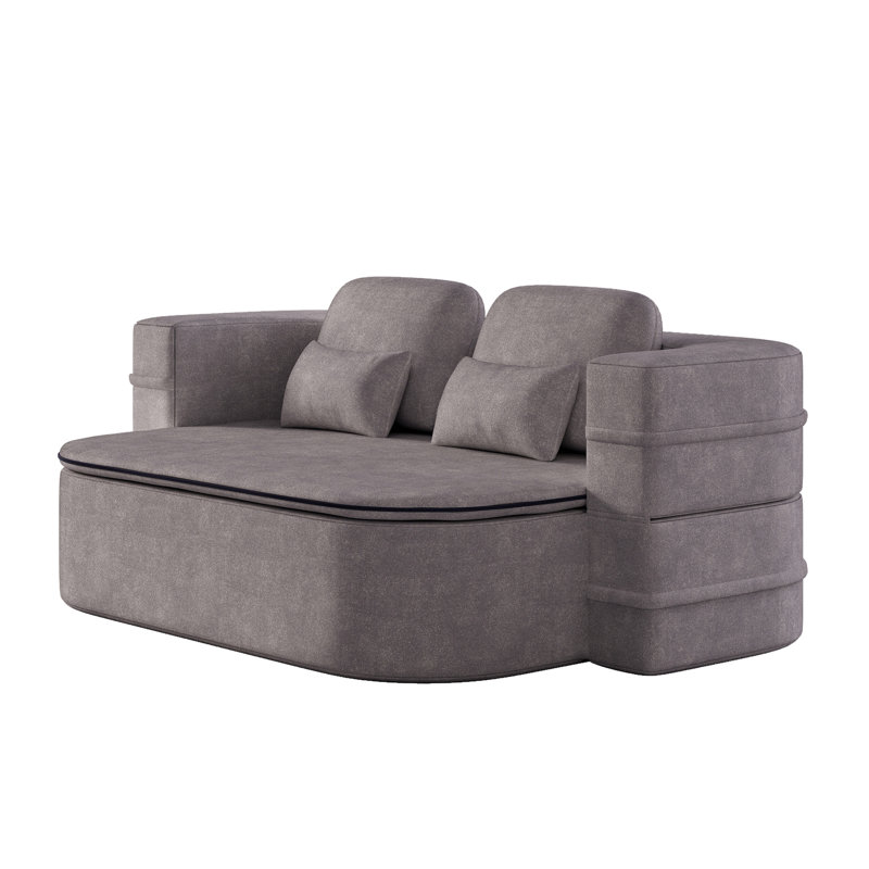 Canapé-lit pliable 75 po 2-en-1, canapé-lit convertible en mousse avec couverture multifonctionnelle, canapé-lit pliant en chenille, canapé-lit pour salon