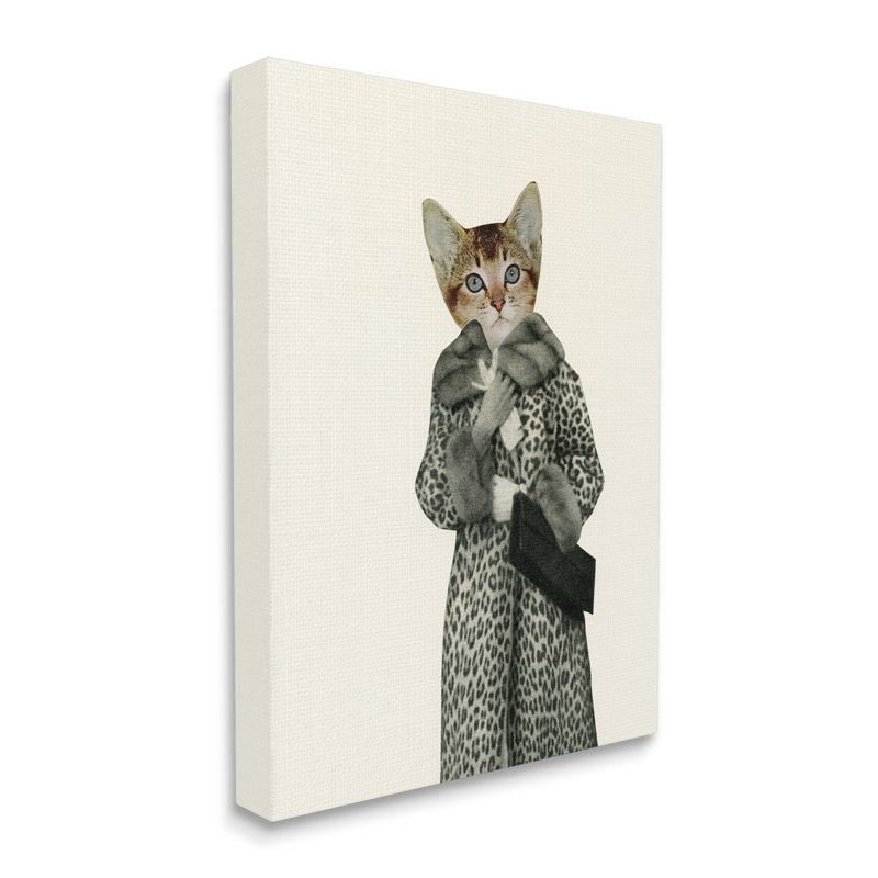 «Glam Leopard» par Catia Beck, L 16 po x H 20 po, Toile tendue