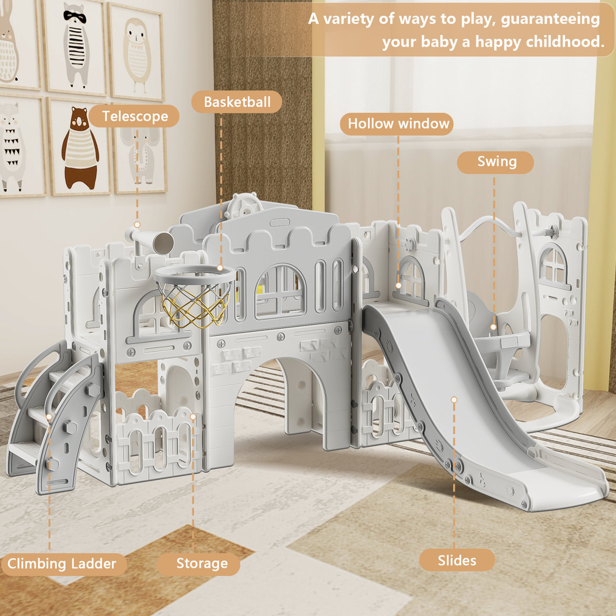 Sinda Funiture 10 in 1 Slide For Toddlers, Indoor Outdoor Slide Toddler ...