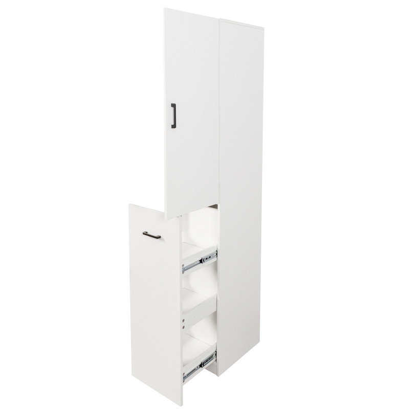 Garde-manger, armoire haute, armoire autoportante à 1 porte et 3 niveaux de rangement coulissant multifonctionnel pour cuisine, salle à manger, salon