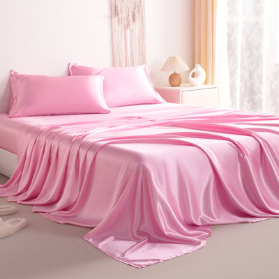 Lustrous Satin Bed Sheet Set Luxury Soft Durable
