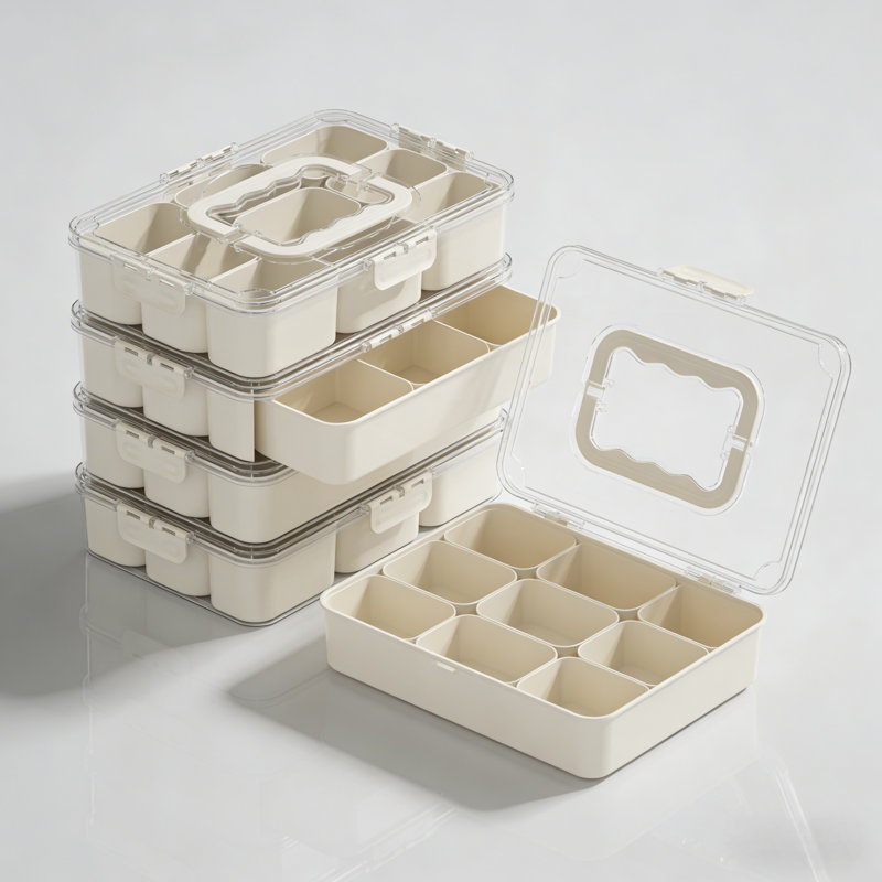 Contenant alimentaire multifonctionnel hermétique - Boîte à collation empilable 6 en 1 pour l'organisation de garde-manger