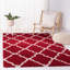 Tapis géométrique rouge / ivoire-1312769459