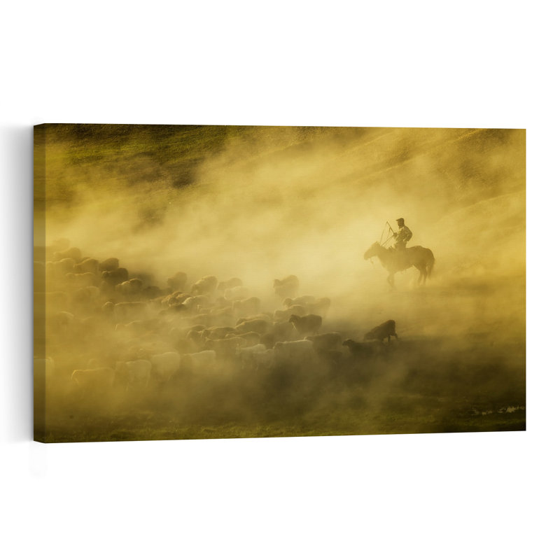 «Golden Hour Shepherd Traditional Horse», reproduction d'art murale, H 12 po x l 18 po