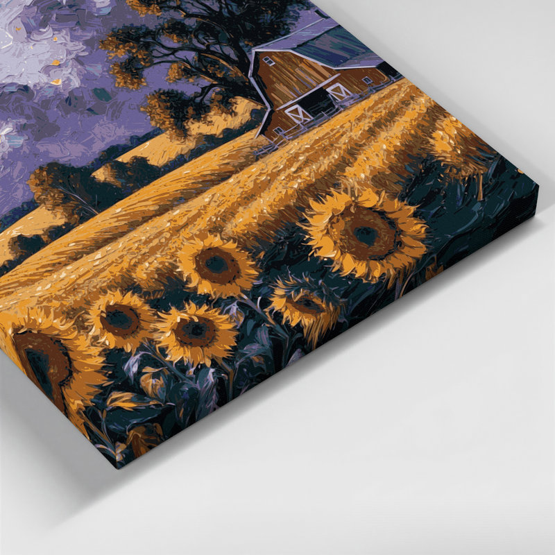 «Farm Harvest Moon», art mural sur toile noire, H 12 po x l 12 po