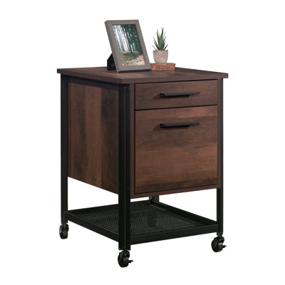 Pedestal File Cabinet, Brown Finish