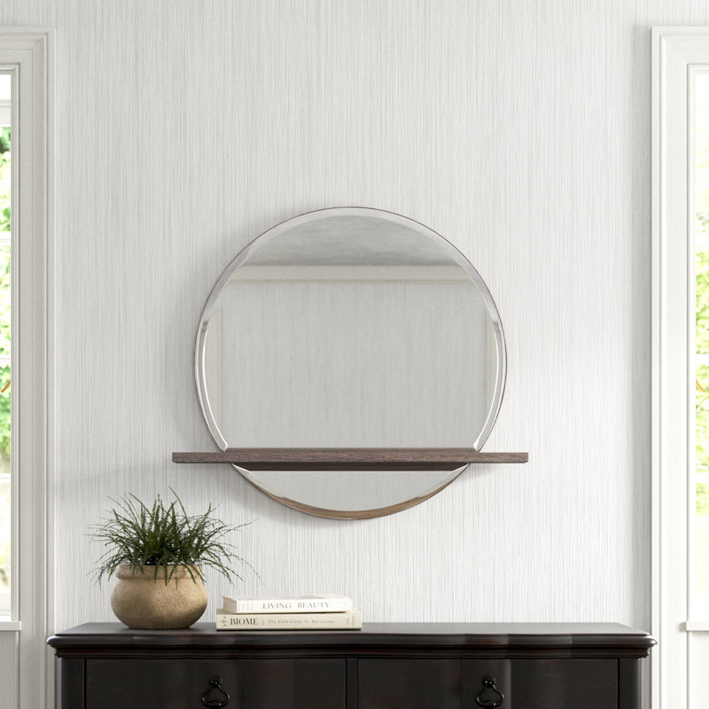 Rick Solid Wood Round Mirror