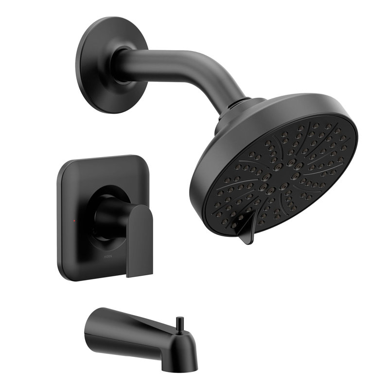 Genta LX Eco Performance Modern Tub and Shower, Valve Required, Matte Black
