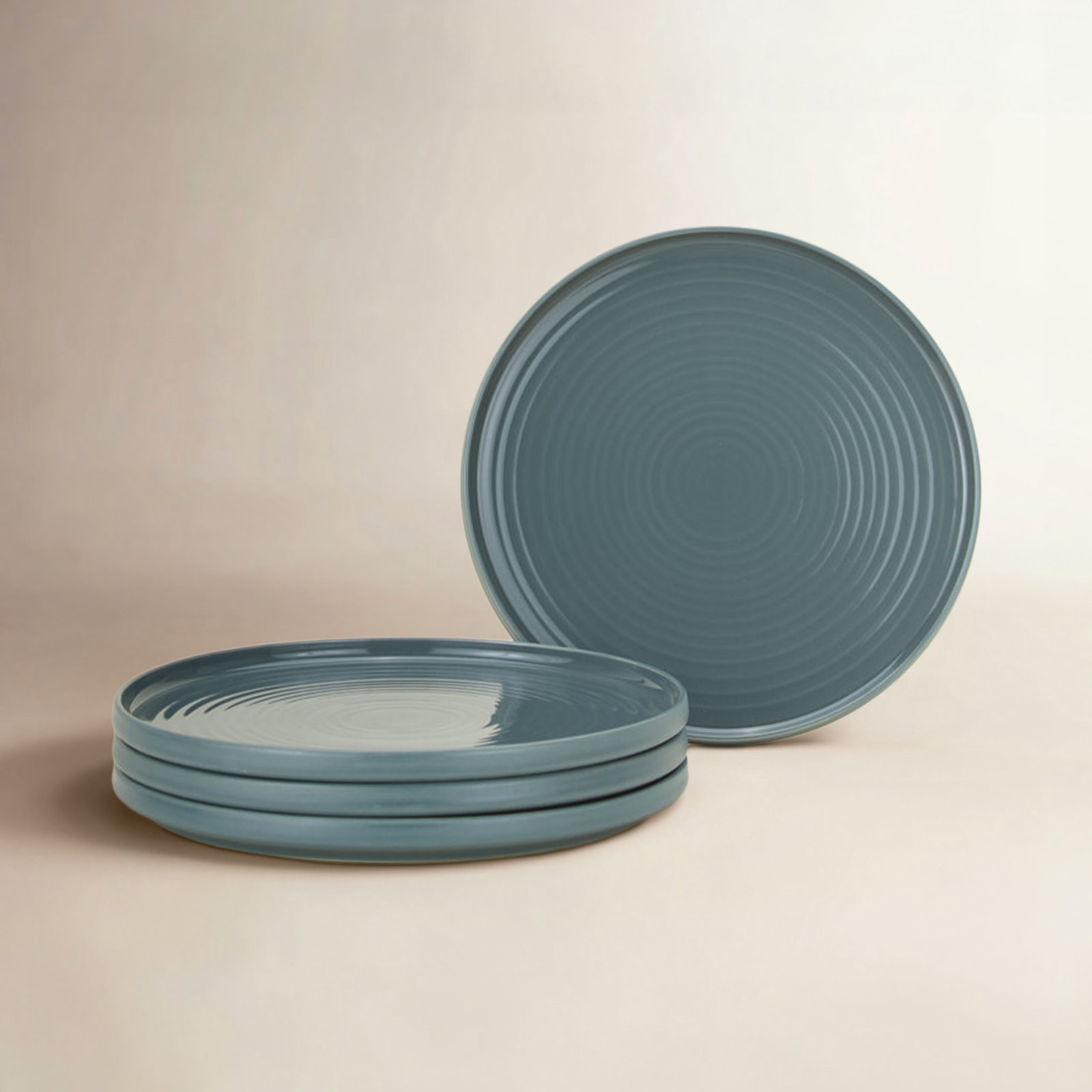 Essential 10.5'' Stoneware Dinner Plate , Set of 4, Blue