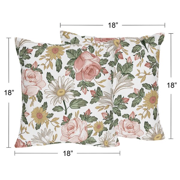 Sweet Jojo Designs Vintage Floral Floral Throw Pillow & Reviews | Wayfair